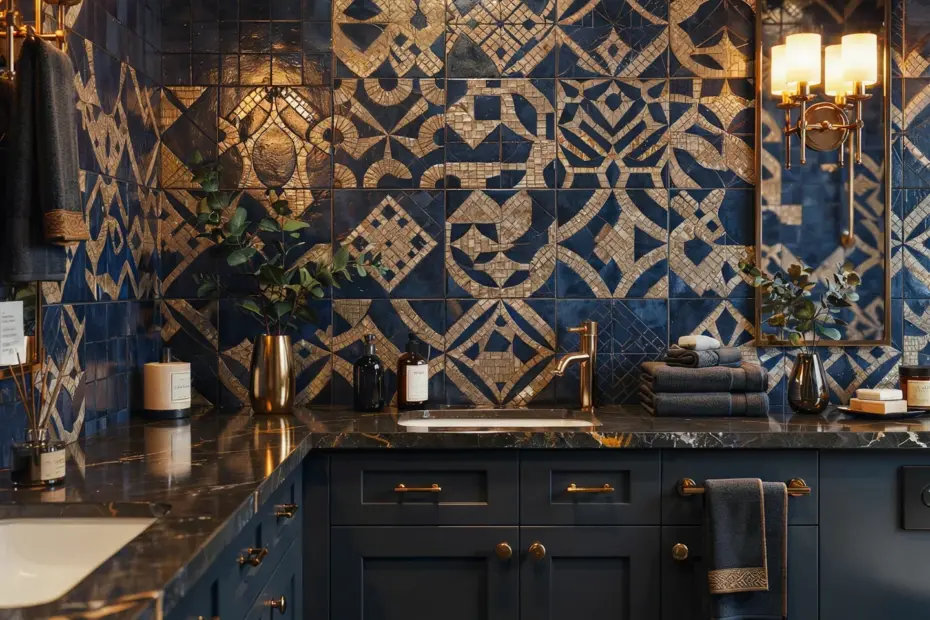 Coastal Preppy Bathroom Tile Ideas on a Budget | Ocean Wave Patterns for Small Bathrooms