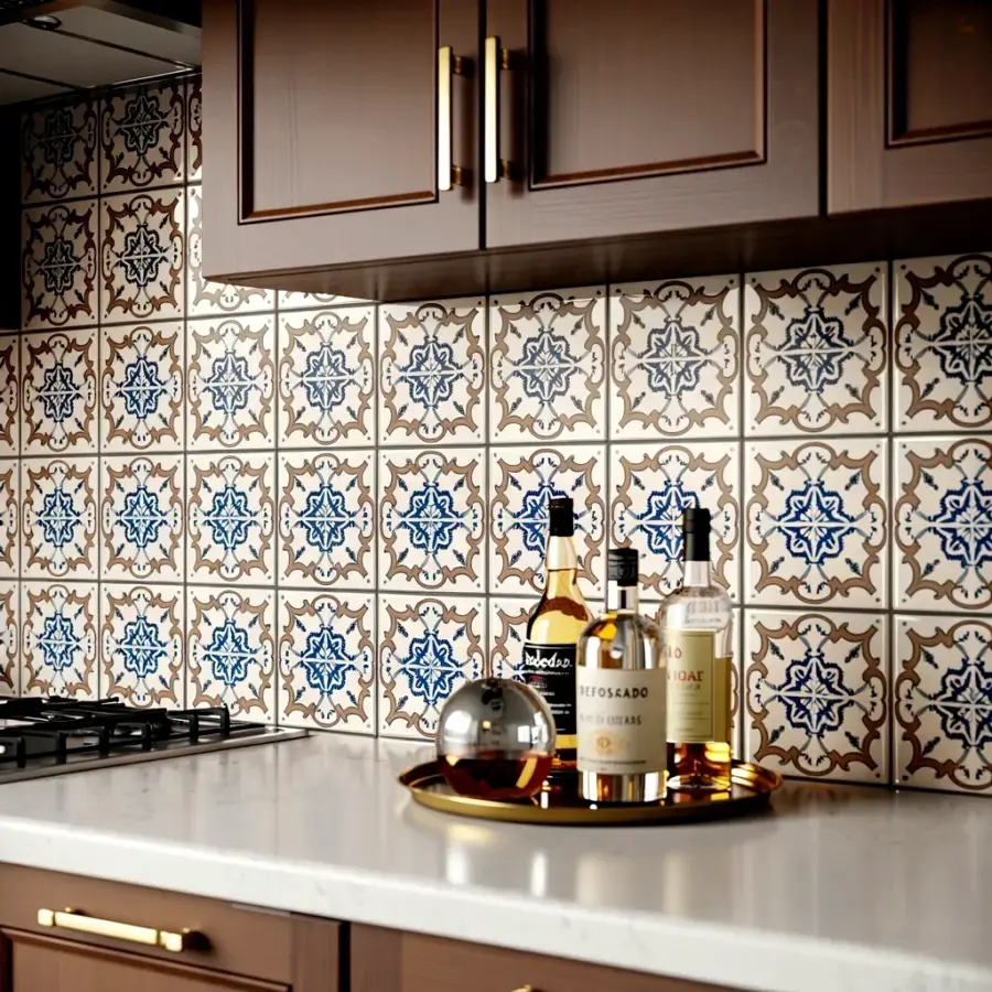 Mosaic bathroom tile inspo: Nocturne in Glass for cozy winter nights